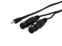 Picture of XLR Y Two Female to One 3.5mm Stereo Plug - 6 FT