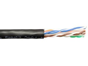 Picture of Solid CAT6e Network Cable Reel in a Box - Black, 600 MHz, Riser (CMR) PVC - 1000 FT