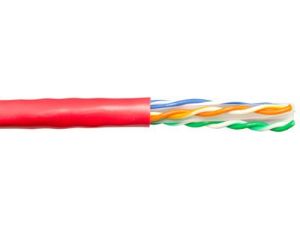 Picture of Solid CAT6e Network Cable Reel in a Box - Red, 600 MHz, Riser (CMR) PVC - 1000 FT