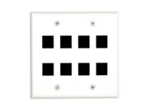 Picture of 8 Port Keystone Faceplate - Dual Gang - White
