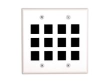 Picture of 12 Port Keystone Faceplate - Dual Gang - White