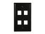 Picture of 4 Port Keystone Faceplate - Single Gang - Black