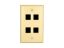 Picture of 4 Port Keystone Faceplate - Single Gang - Ivory