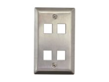 Picture of 4 Port Stainless Steel Keystone Faceplate