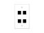 Picture of 4 Port Keystone Faceplate - Single Gang - White
