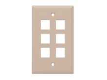Picture of 6 Port Keystone Faceplate - Single Gang - Beige