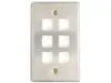 Picture of 6 Port Stainless Steel Keystone Faceplate