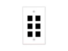Picture of 6 Port Keystone Faceplate - Single Gang - White