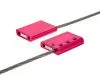 Picture of 12 Inch Red Pull Tight Galvanized Steel Cable Seal, 3.5mm Wire, Blank, 50 Pack