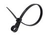 Picture of 6 Inch Black UV Resistant Cable Ties - 100 Pack, Nylon, 40 Lbs Tensile Strength, Screw Mount