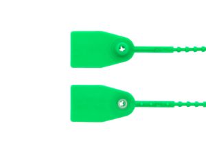 Picture of 11.5 Inch Green Pull Tight Plastic Seal, 100 Pack, Blank, 39 Lbs Tensile Strength