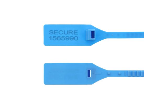 Picture of 13 Inch Heavy-Duty Blue Pull Tight Plastic Seals - 100 Pack