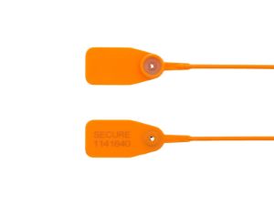 Picture of 12.5 Inch Orange Pull Tight Plastic Seal w/ Steel Lock - 100 Pack