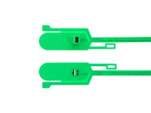 Picture of 15 Inch Green Tamper Evident Tear Away Plastic Seals - 100 Pack
