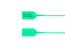 Picture of 8 Inch Light-Duty Green Pull Tight Plastic Seals - 100 Pack