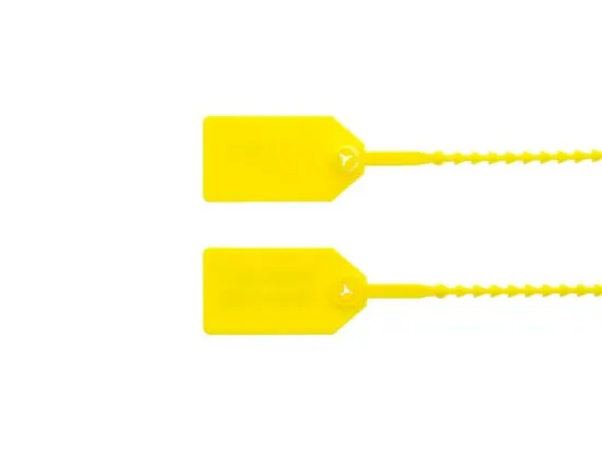 Picture of 8 Inch Yellow Light-Duty Pull Tight Plastic Seals - 100 Pack