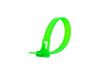 Picture of 6 Inch Fluorescent Green Releasable Cable Ties - 100 Pack, UV Protected, Nylon, 50 Lbs Strength