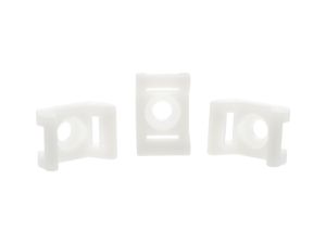 Picture of 5 mm Natural Nylon Saddle Tie Mount - 100 Pack, Screw Mount, UL 94V-2, RoHS Compliant