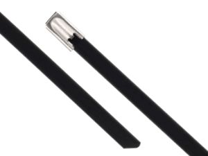 Picture of 20 Inch UV-Resistant 316 Stainless Steel Cable Ties, Black, Pack of 100