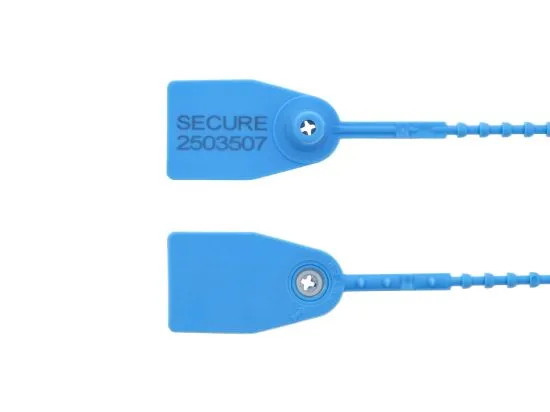 Picture of 11 1/2 Inch Standard Blue Pull Tight Plastic Seal - 100 Pack