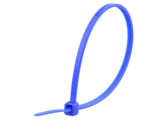 Picture of 6 Inch Blue Miniature Nylon Cable Tie - 100 Pack
