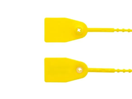Picture of 11 1/2 Inch Standard Blank Yellow Pull Tight Plastic Seal - 100 Pack