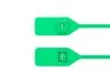 Picture of 13 Inch Standard Blank Green Tear Away Plastic Seal with Steel Locking Piece - 100 Pack