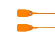 Picture of 12 1/2 Inch Blank Standard Orange Pull Tight Plastic Seal with Steel Locking Piece - 100 Pack