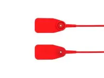 Picture of 12 1/2 Inch Blank Standard Red Pull Tight Plastic Seal with Steel Locking Piece - 100 Pack