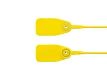 Picture of 12 1/2 Inch Blank Standard Yellow Pull Tight Plastic Seal with Steel Locking Piece - 100 Pack