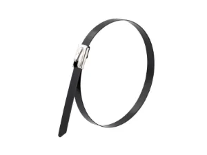 Picture of 8 Inch Black Coated Stainless Steel Cable Ties - 100 Pack