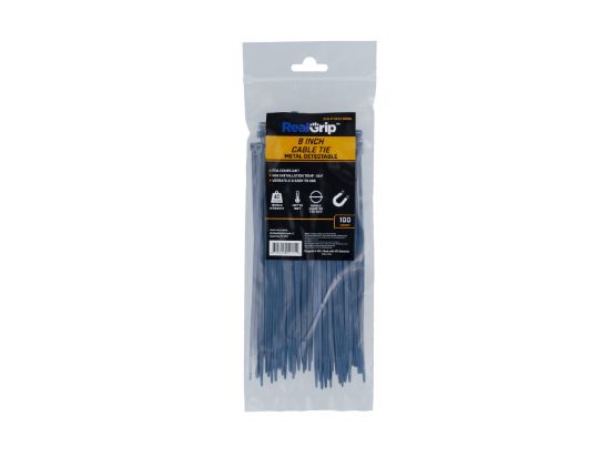 Picture of 8 Inch Blue Metal Detectable Intermediate Cable Tie - 100 Pack