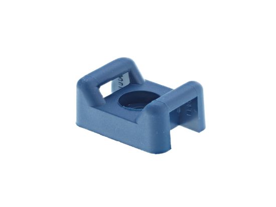 Picture of Metal Detectable Saddle Tie Mounts for Ties up to 8.3mm Wide - 100 Pack, #8/M4 Screw Compatible