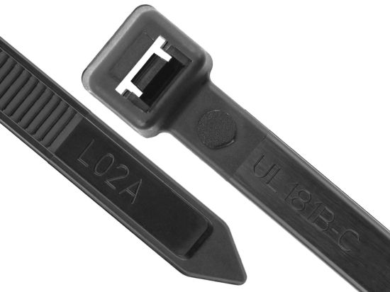 Picture of 36 Inch Black UV Nylon 6/6 Standard HVAC Cable Ties - 100 Pack, 50 Lbs Tensile Strength, 11 Inch Bundle Capacity