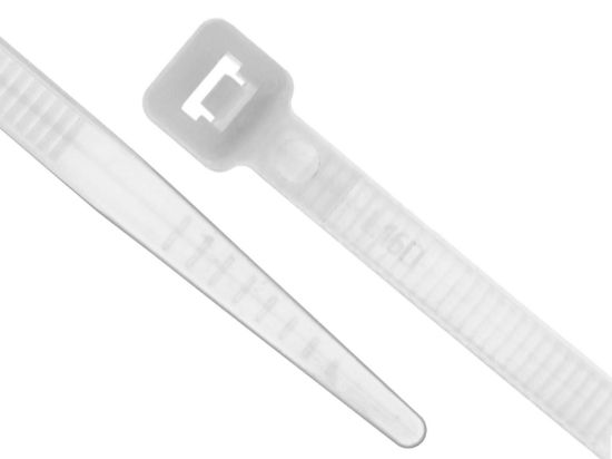 Picture of 18 Inch Natural Nylon 6/6 Standard Cable Ties - 100 Pack, 50 Lbs Tensile Strength, 5 Inch Bundle Capacity