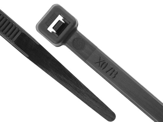 Picture of 18 Inch Black UV Nylon 6/6 Standard Cable Ties - 100 Pack, 50 Lbs Tensile Strength, 5 Inch Bundle Capacity